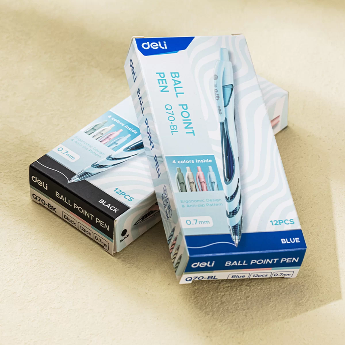 Pix cu mecanism DELI Q70, 0.7mm, albastru