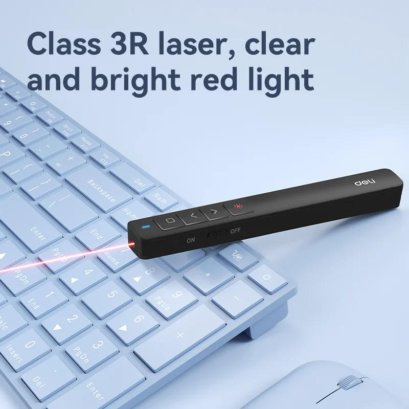 Aratator laser DELI, lumina rosie, negru