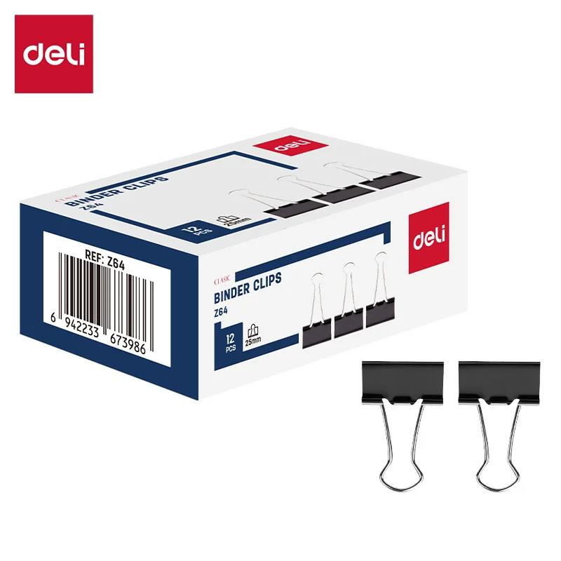 Clipsuri DELI Clasic 25mm, 12 bucati