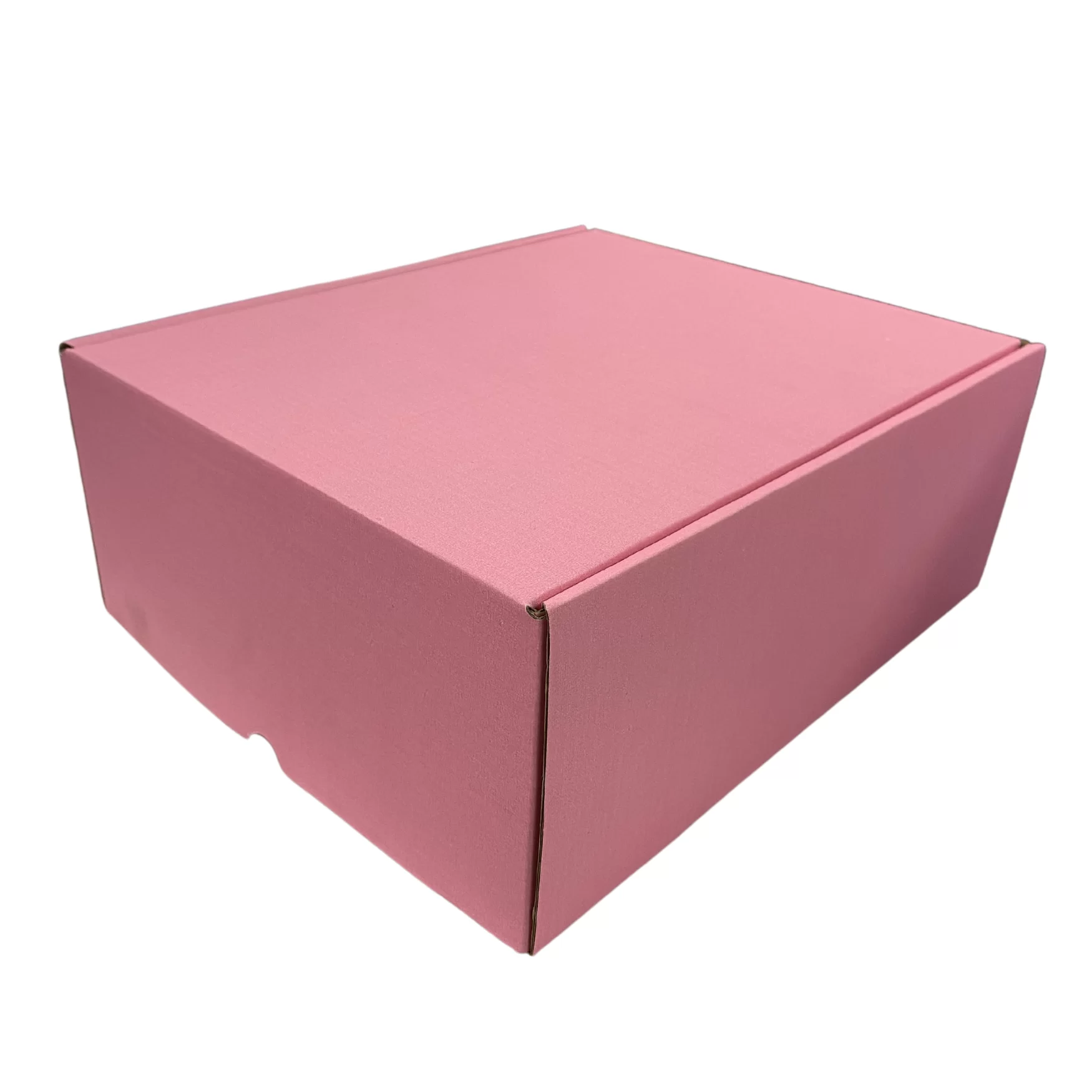 Коробка подарочная гофрированная розовая, 25x21.5x10 см