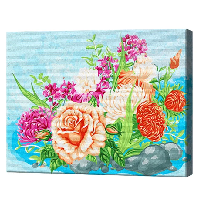 Pictura pe numere ART GALLERY Flori multic 30х40cm pinza