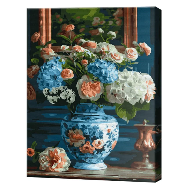 Pictura pe numere ART GALLERY Hortensii 30х40cm pinza