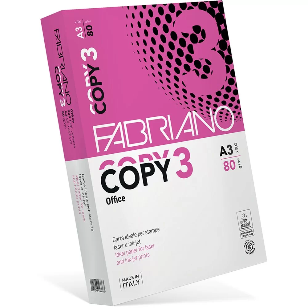 Hartie FABRIANO Copy 3 A3, 80g/m2, 500 foi, clasa C+