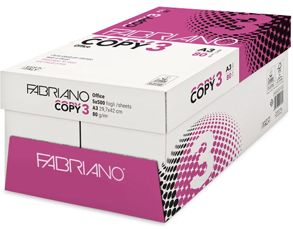 Hartie FABRIANO Copy 3 A3, 80g/m2, 500 foi, clasa C+