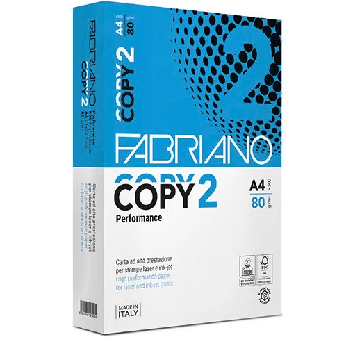 Hartie FABRIANO Copy 2 A4, 80g/m2, 500 foi, clasa B+