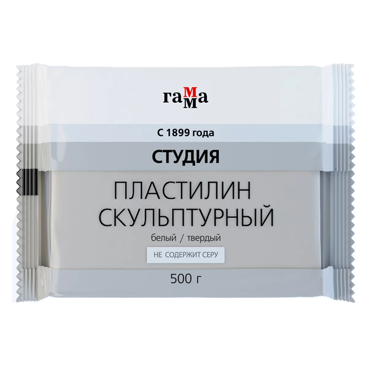 Plastilina pentru sculptura GAMMA 500gr, tare, alb