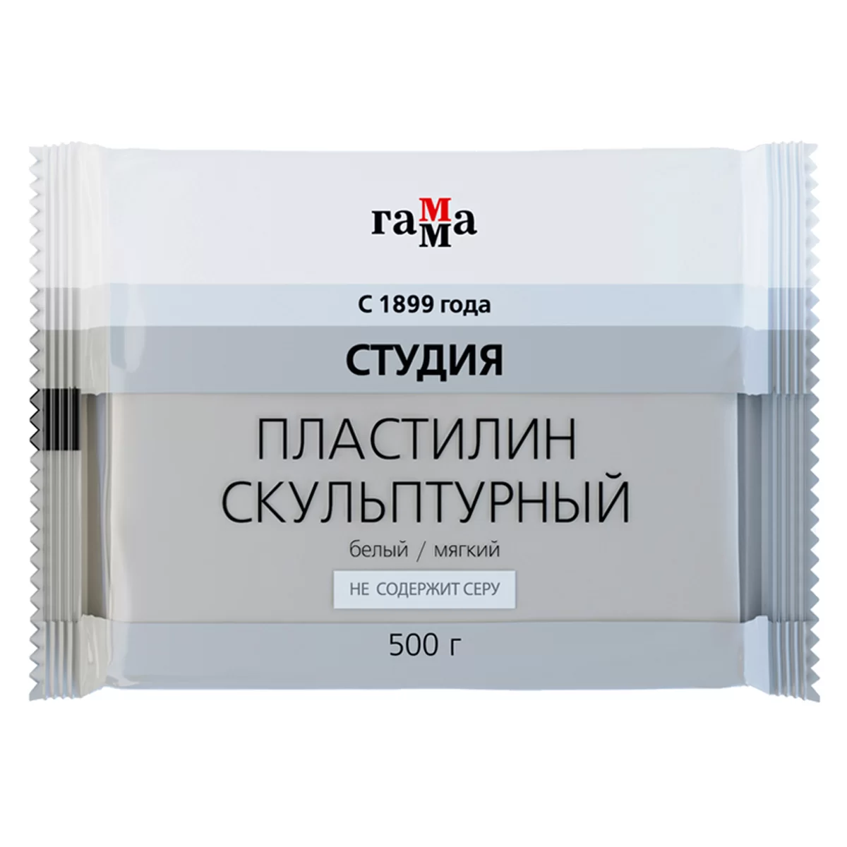 Plastilina pentru sculptura GAMMA 500gr, moale, alb