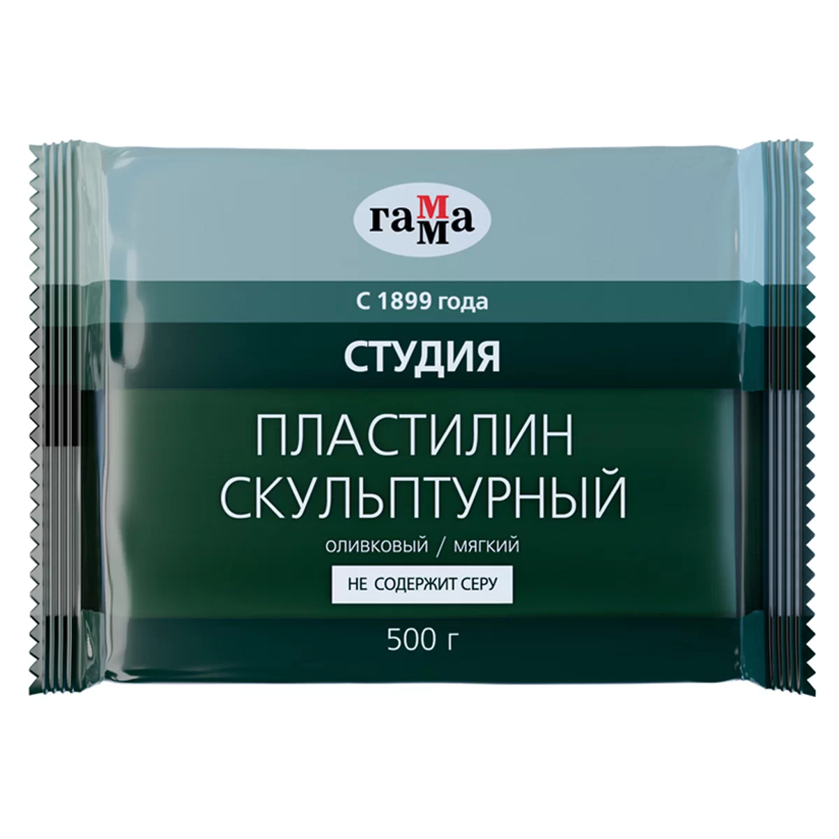 Plastilina pentru sculptura GAMMA 500gr, moale, oliva