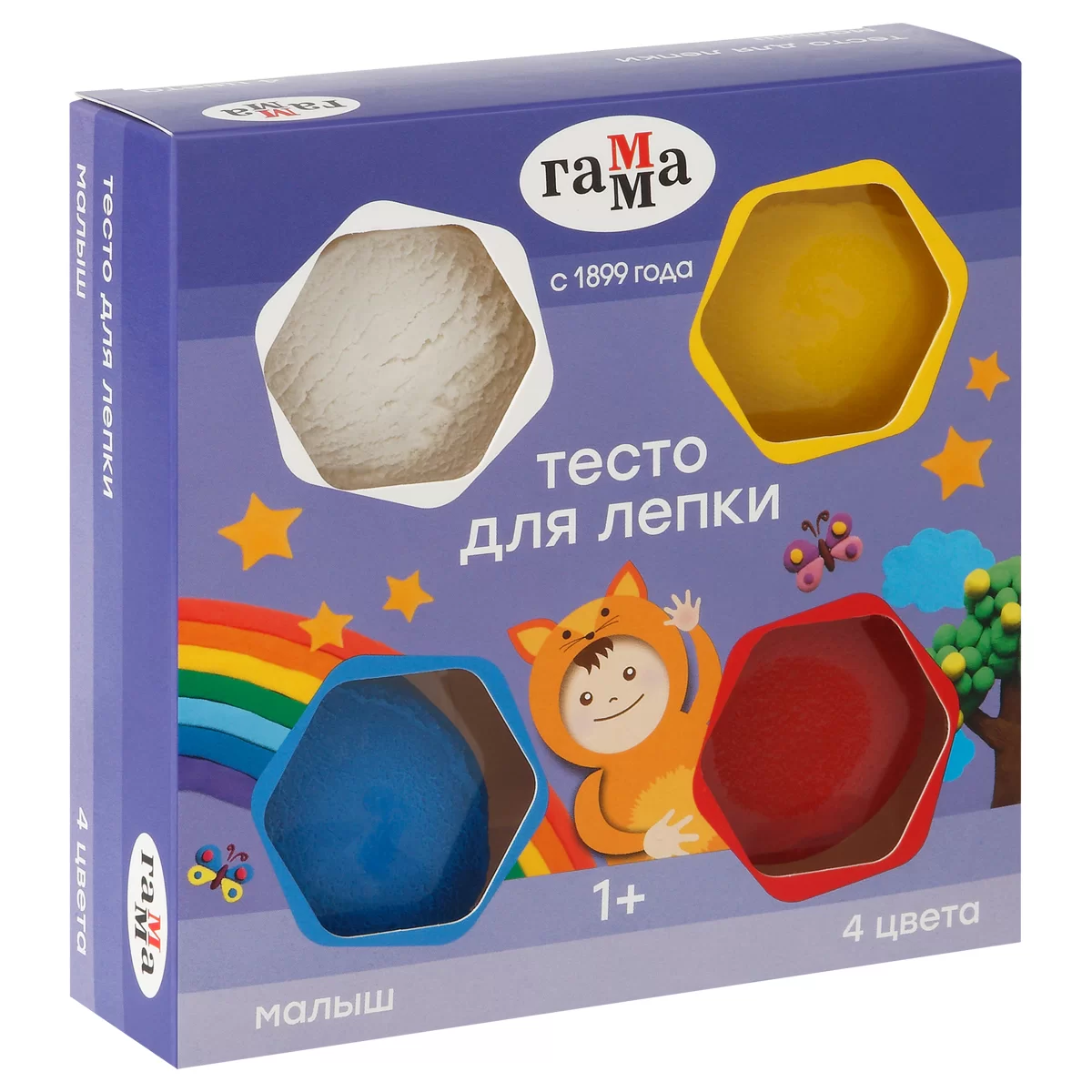 Pasta de modelat GAMMA Malis, 4 culori, 240gr 