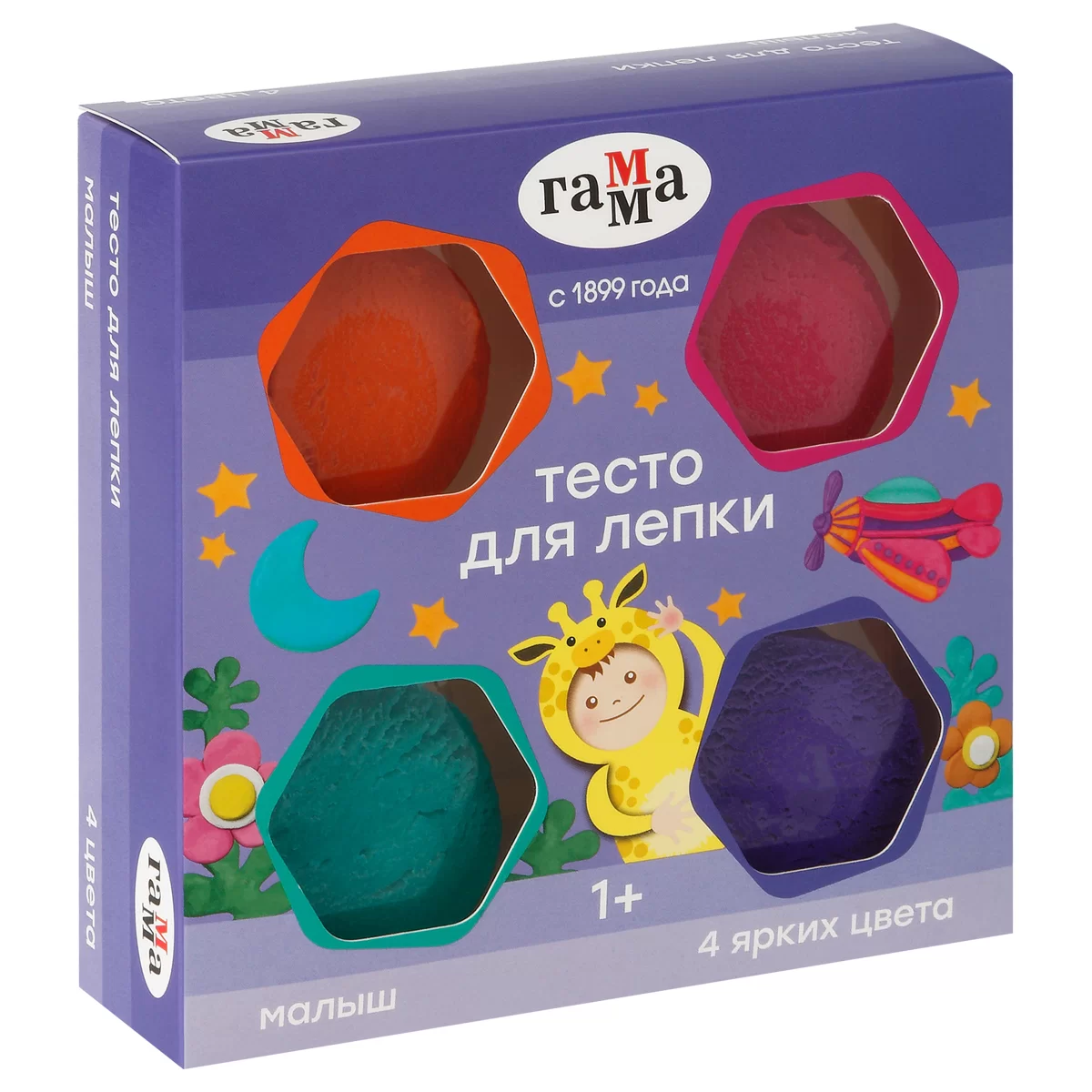 Pasta de modelat GAMMA Malis, 4 culori aprinse, 240gr 