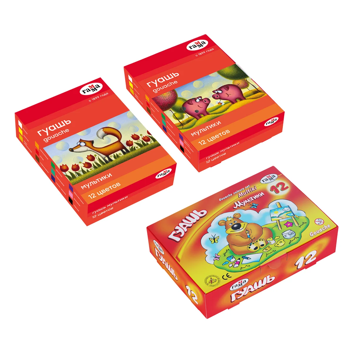 Guasa GAMMA Multiki, 12 culori x 20ml