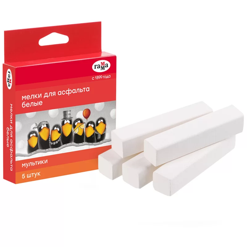 Creta p/u asfalt GAMMA Multiki, 5 bucati, alba
