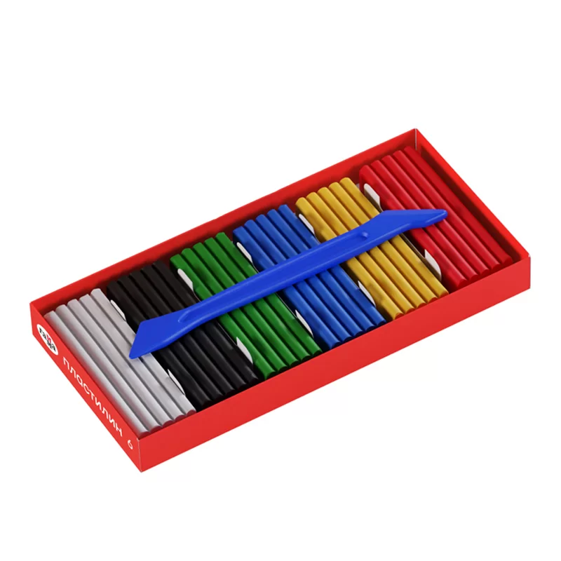 Plastilina GAMMA Multiki 6 culori, 120gr, cu cutitas
