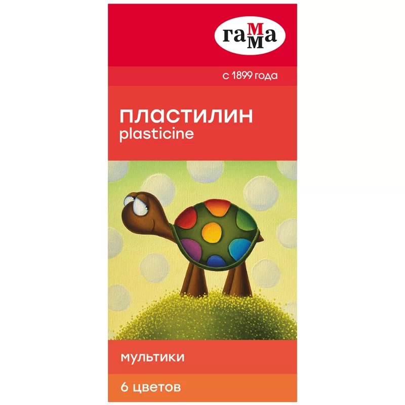 Plastilina GAMMA Multiki 6 culori, 120gr, cu cutitas