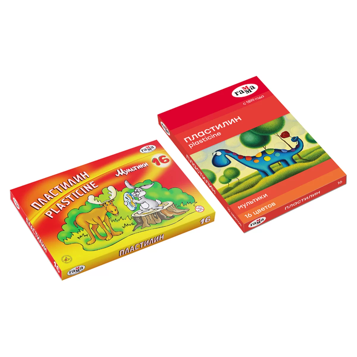 Plastilina GAMMA Multiki 16 culori, 320gr, cu cutitas