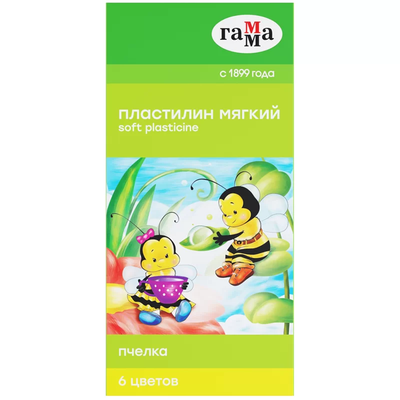 Plastilina ceara GAMMA Albinuta 6 cul, 90gr, cutitas