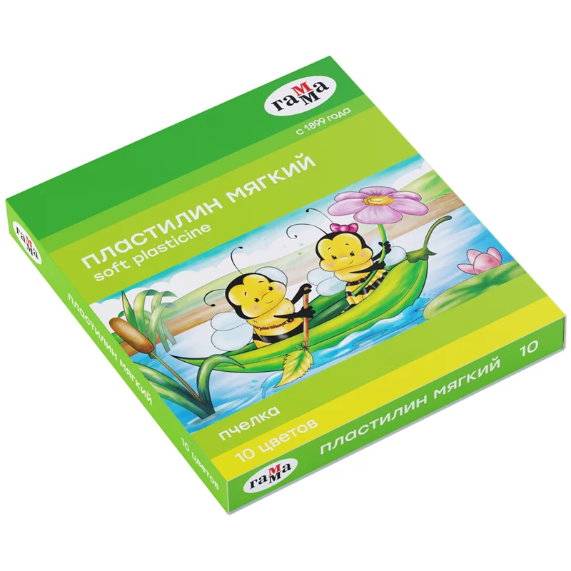 Plastilina ceara GAMMA Albinuta 10 cul, 150gr, cutitas