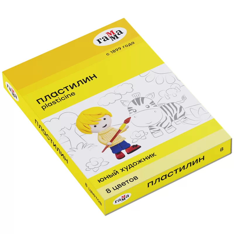 Plastilina GAMMA Pictorul Tanar 8 cul, 112gr, cutitas
