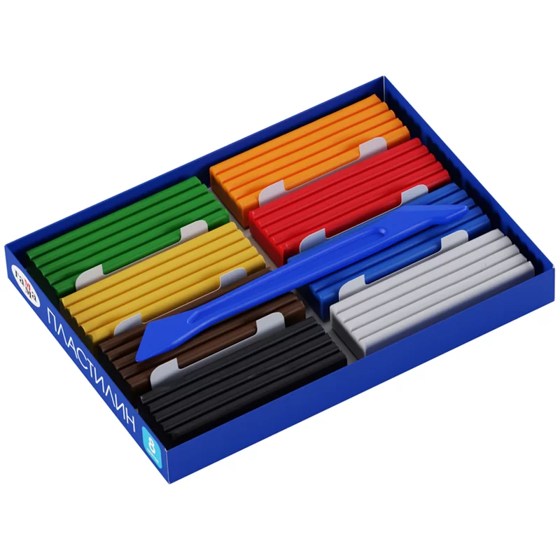 Plastilina GAMMA Clasic 8 culori, 160gr, cu cutitas