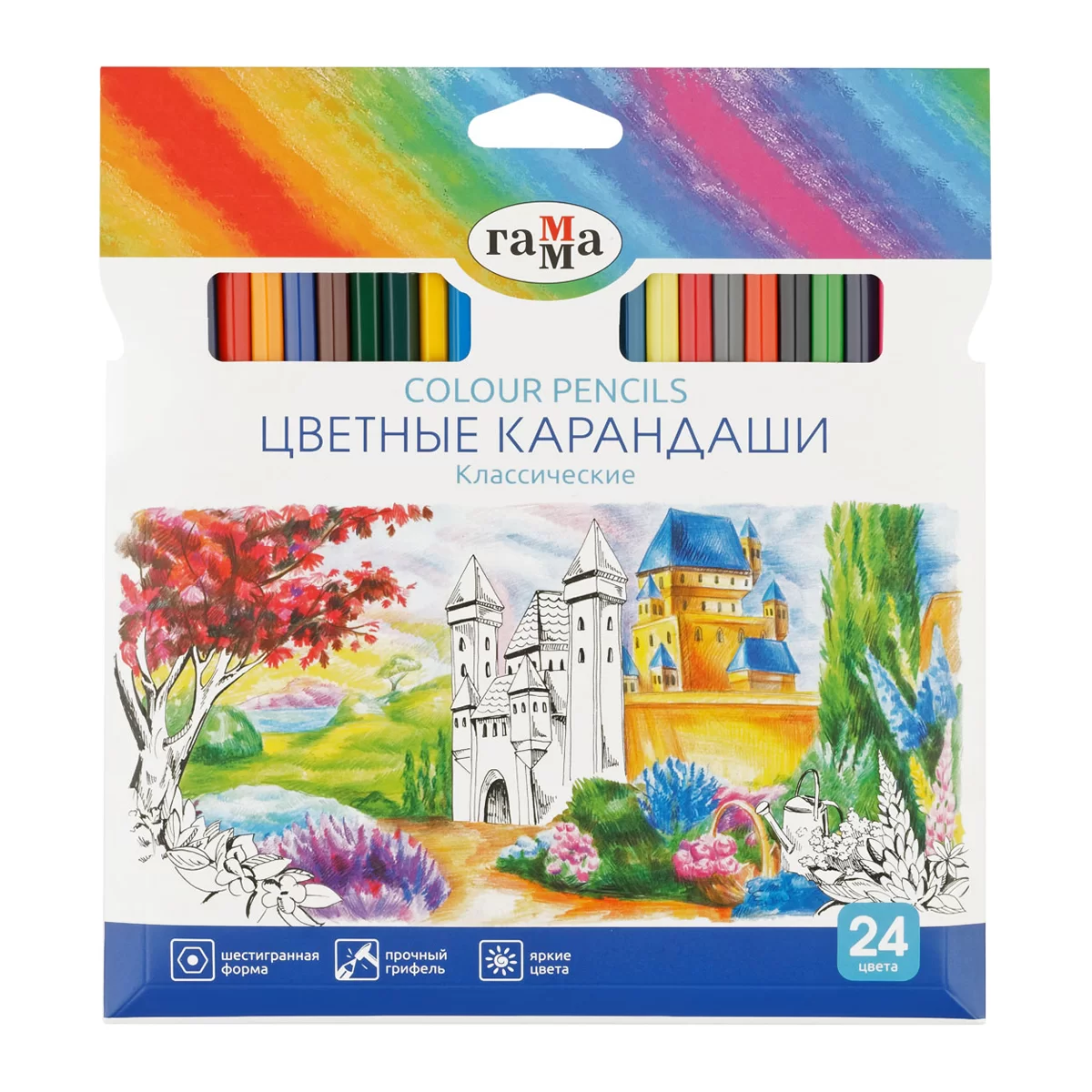 Creioane colorate GAMMA Clasic, 24 culori