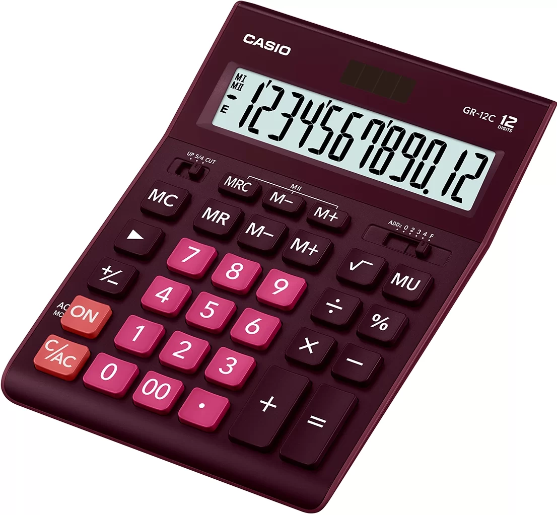 Calculator CASIO GR-12, 12 digits, bordo