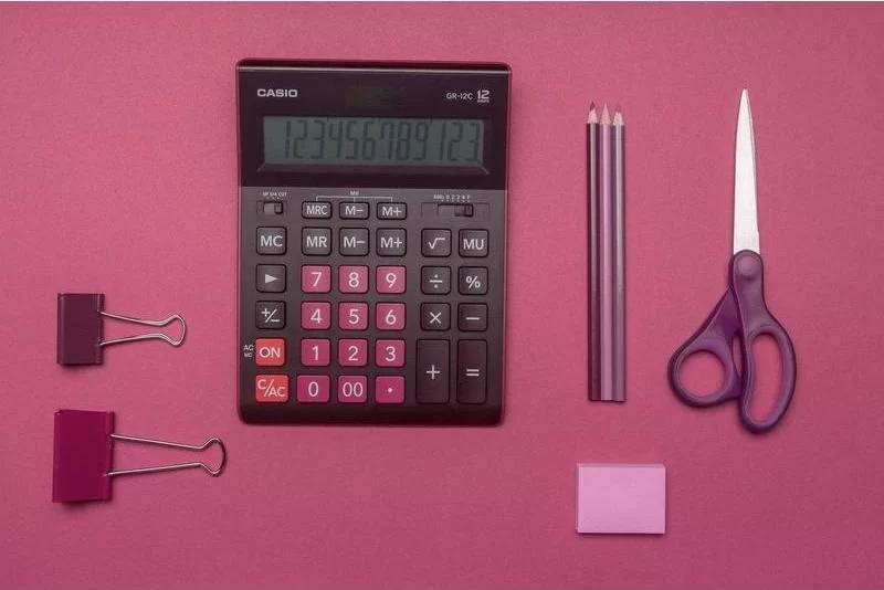 Calculator CASIO GR-12, 12 digits, bordo