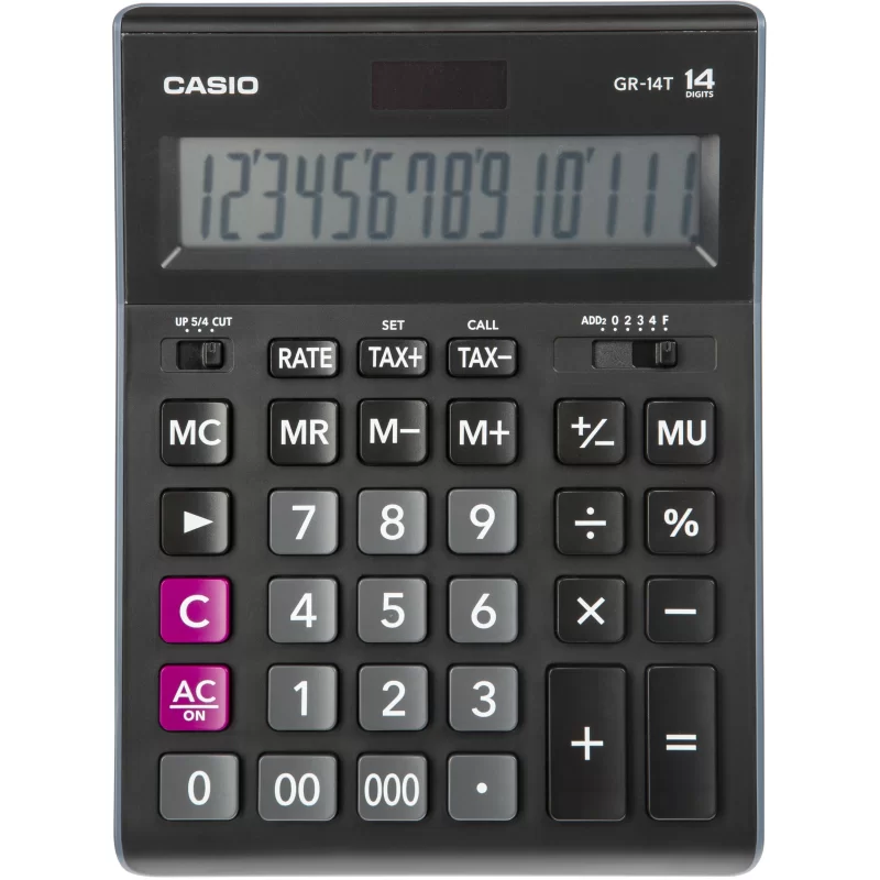 Calculator CASIO GR-14T, 14 digits, negru