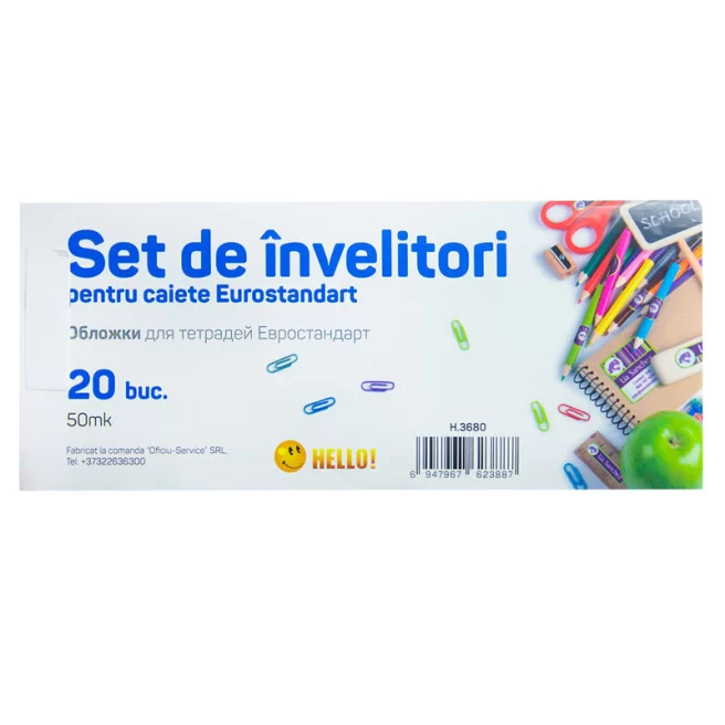 Coperta pentru caiete EURO, 100 mic, 20 bucati