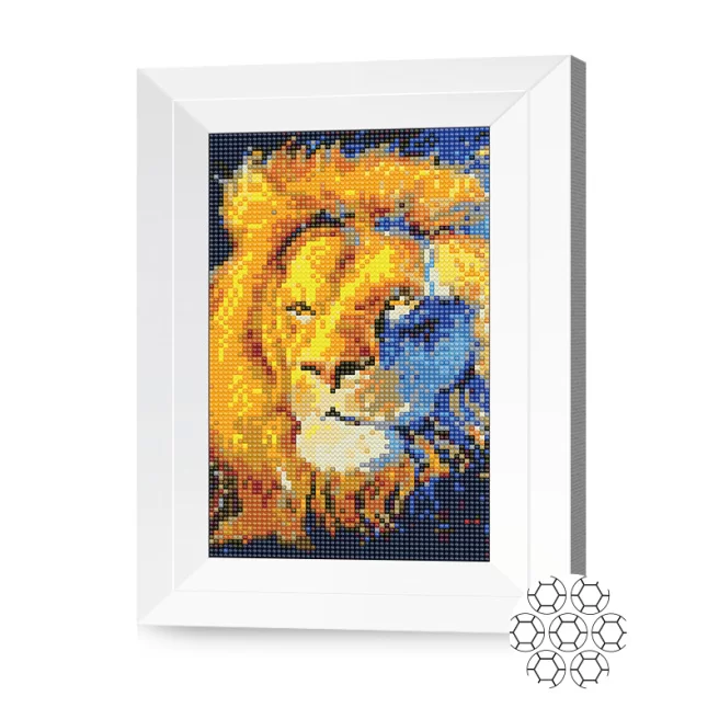 Mozaic cu diamante NEW WORLD Leul 20x30cm pinza