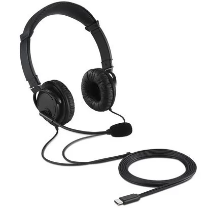 Наушники KENSINGTON, микрофон, кабель USB-C 1.8м, черные