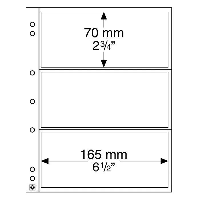 Folii LEUCH NUMIS, 3 buzunare, transparente, 10 buc.