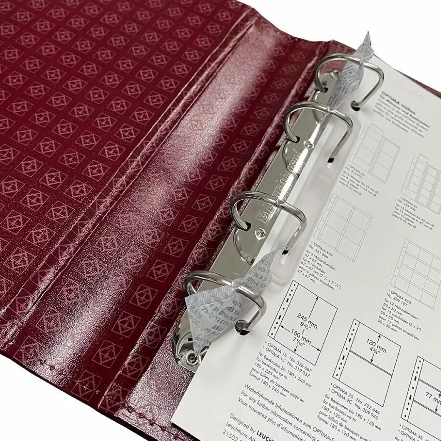 Album LEUCH OPTIMA Classic in husa, fara folii, visiniu