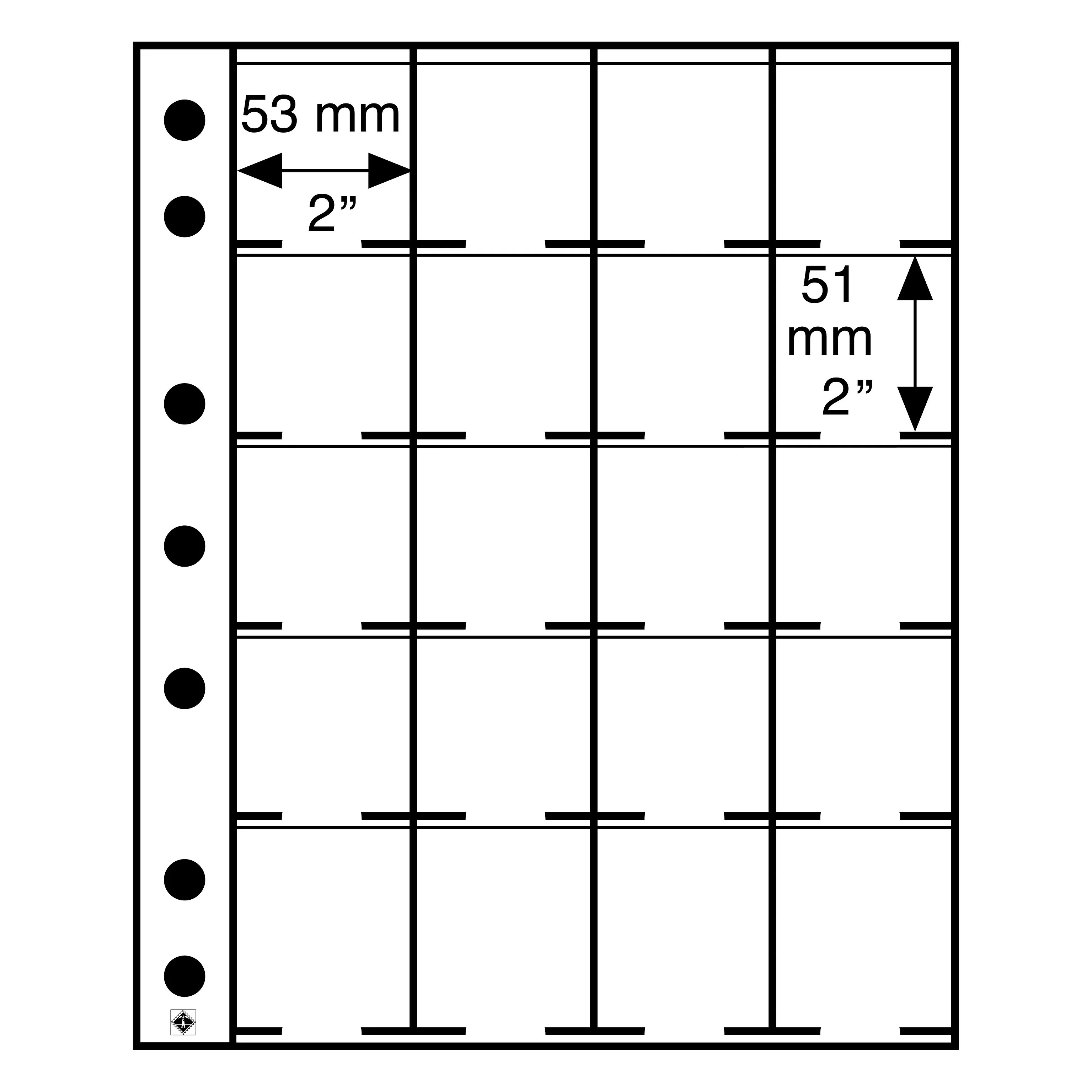 Folii LEUCH GRANDE pentru monede, 20 buzunare, 5 bucati