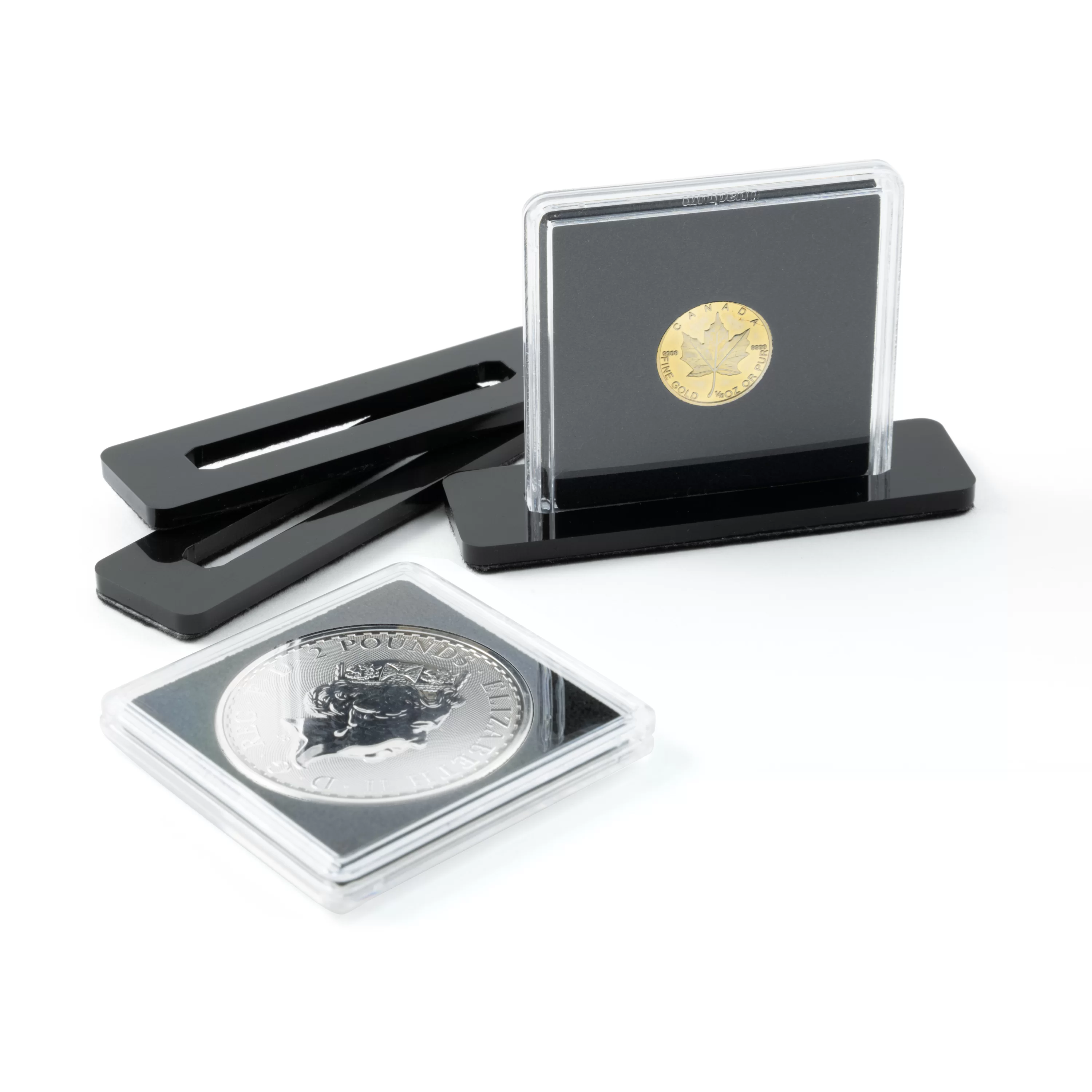Suporturi p-u capsule LEUCH QUADRUM, 10 bucati, negru