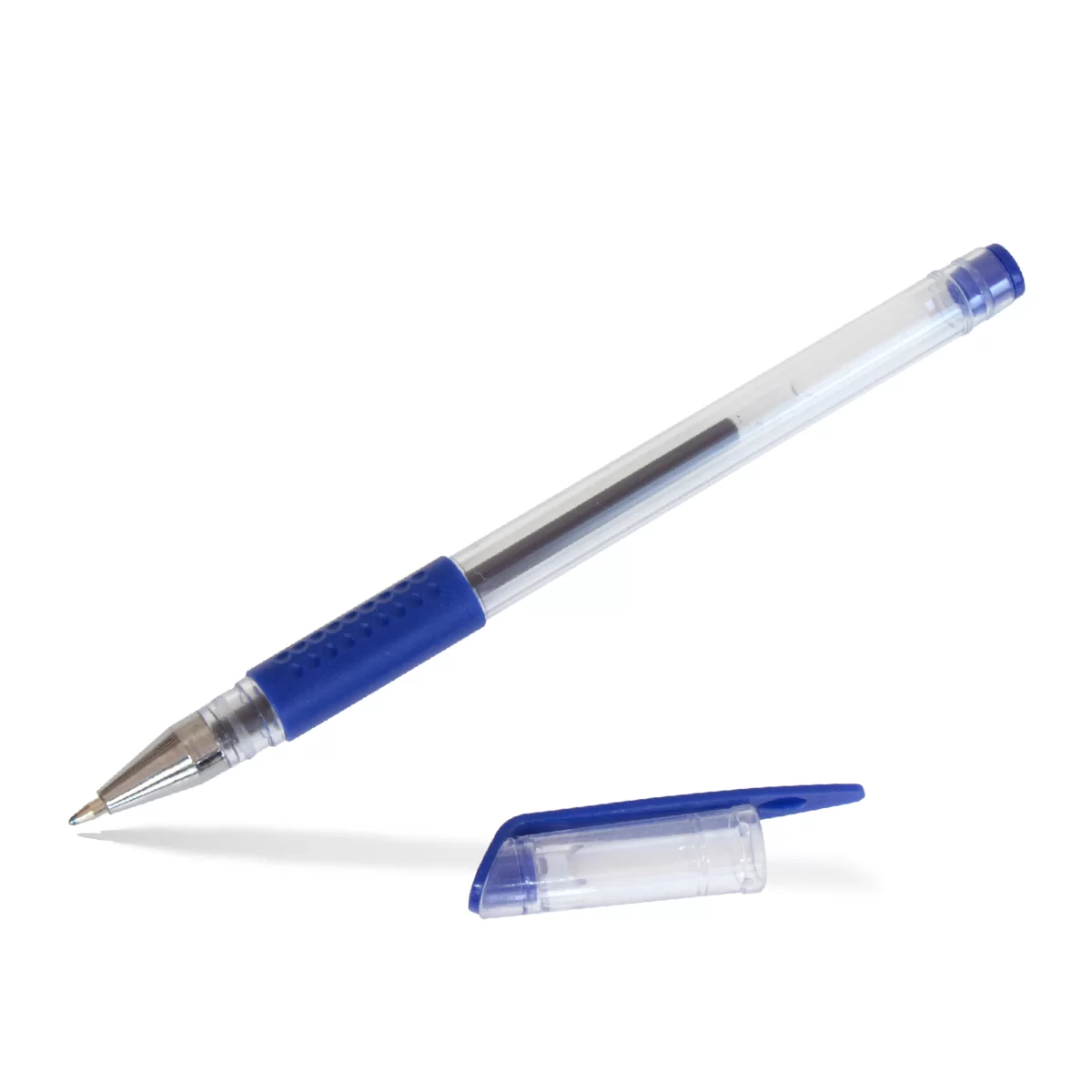 Pix cu gel LUROMAX, cu grip, 0.5mm, albastru