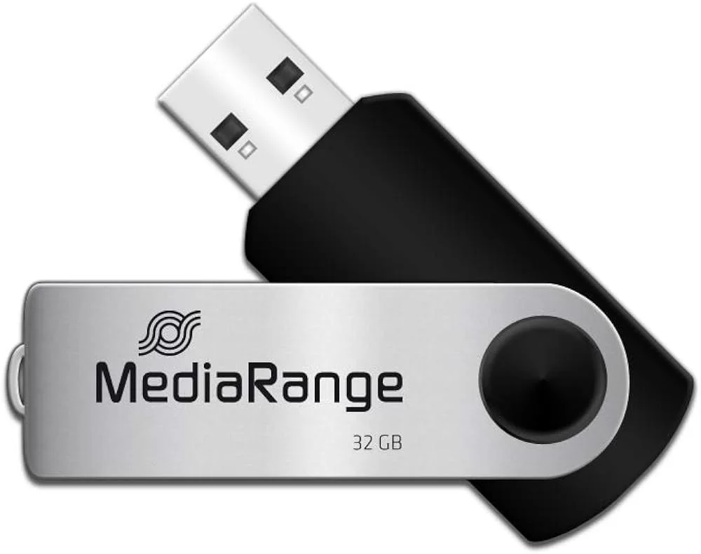 Flash USB2.0 T MediaRange, 32 GB, metal argintiu