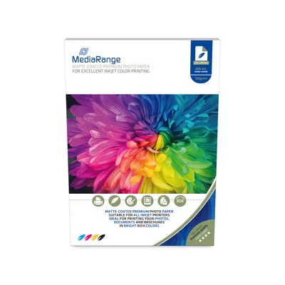 Hirtie foto MediaRange A4, 130g/m2, 100 foi mata
