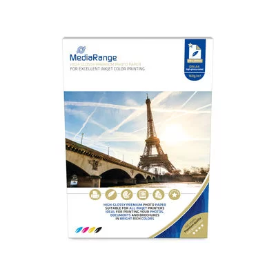 Hirtie foto MediaRange A4, 160g/m2, 50 foi, luci