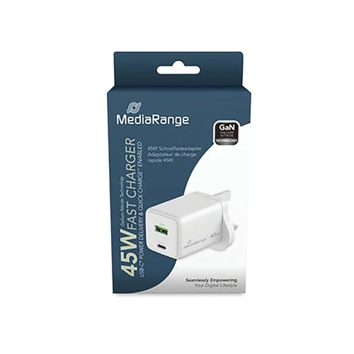 Зарядное устройство MediaRange 1x USB-C und 1x USB-A 45W
