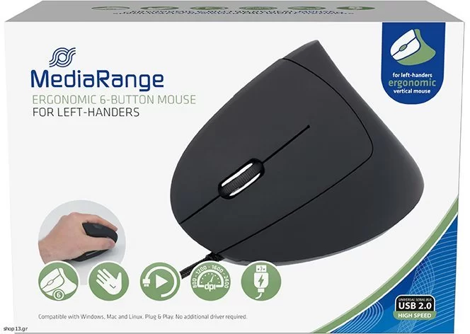 Mouse MediaRange Optical Wireless 3 button, negru