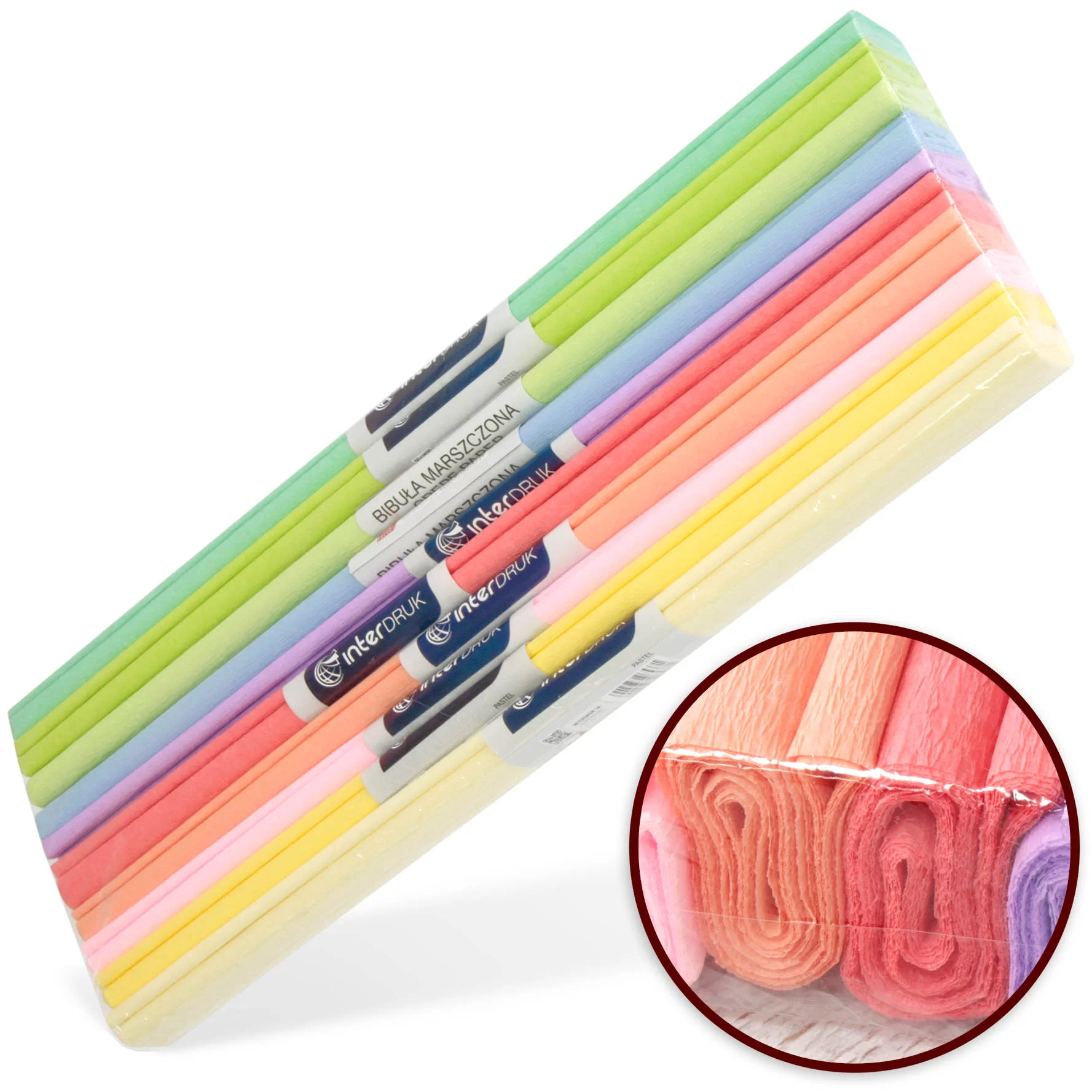 Hirtie creponata INTERDRUK Pastel 50x200cm, 10 role