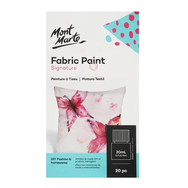 Vopsea acrilica pentru textile M.M, 20 culori x 20 ml