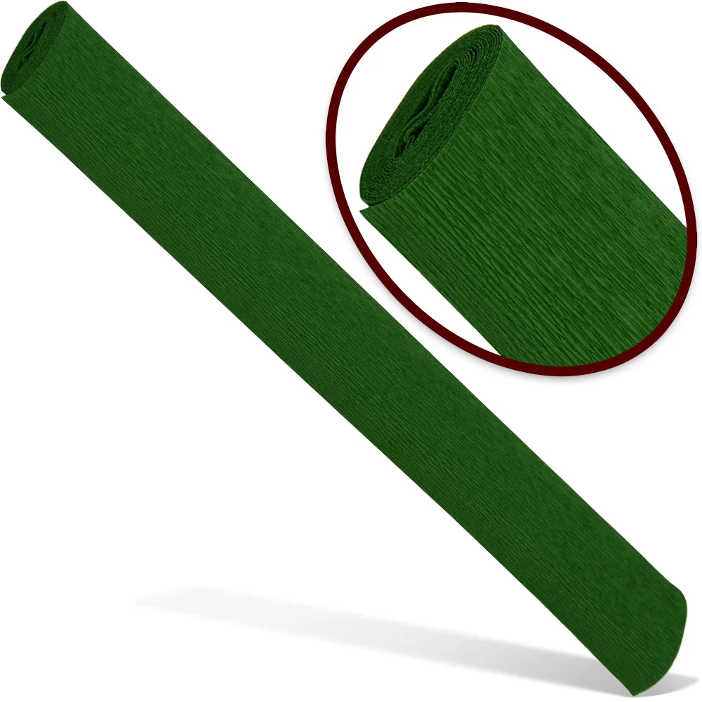 Hirtie creponata INTERDRUK Premium 50x200cm verde inchis