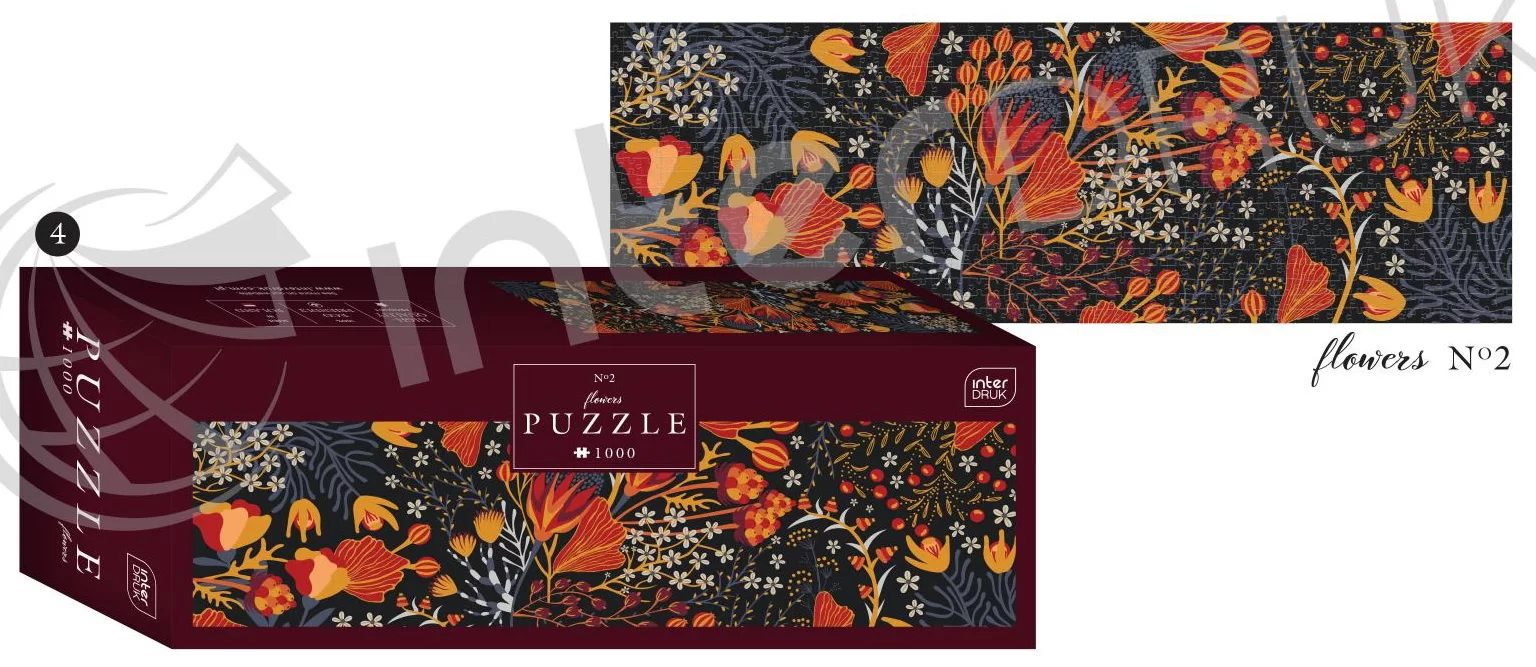 Puzzle INTERDRUK "Flowers 2", panoramic, 1000 elemente