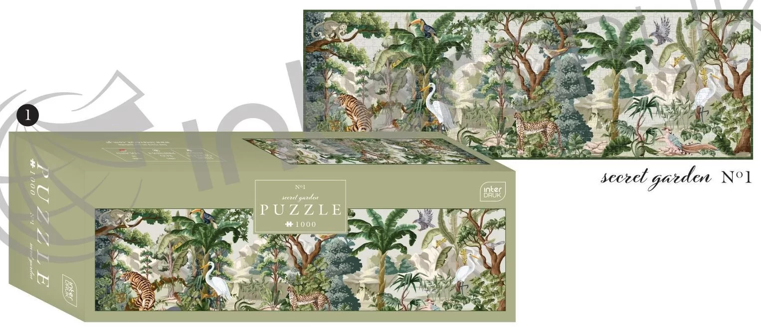 Puzzle INTERDRUK "Secret Garden 1", panoramic, 1000 elem