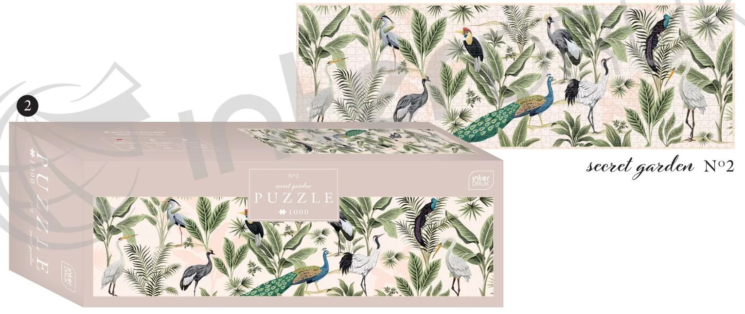 Puzzle INTERDRUK "Secret Garden 2", panoramic, 1000 elem