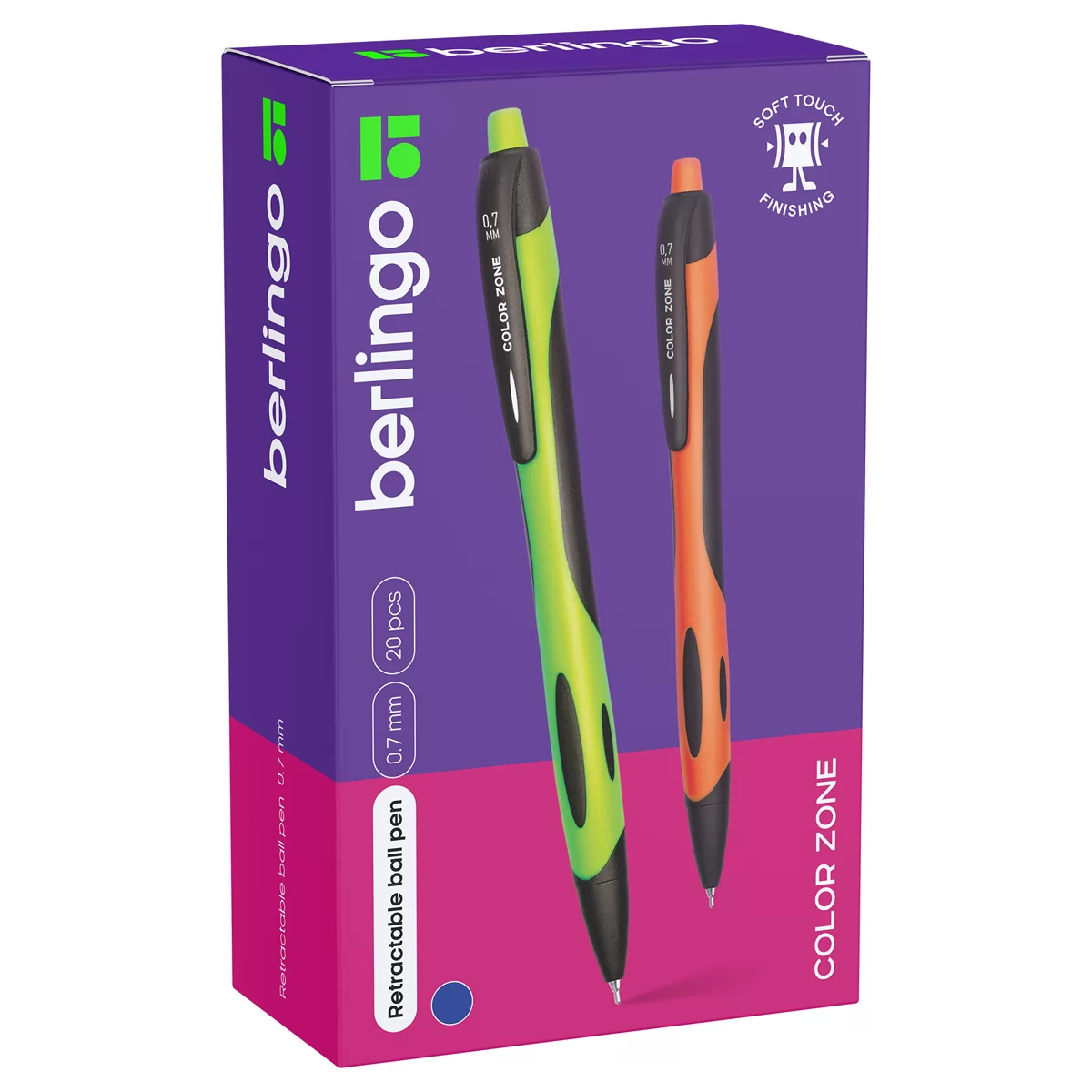 Pix cu mecanism BERLINGO ColorZone, 0.7mm, albastru