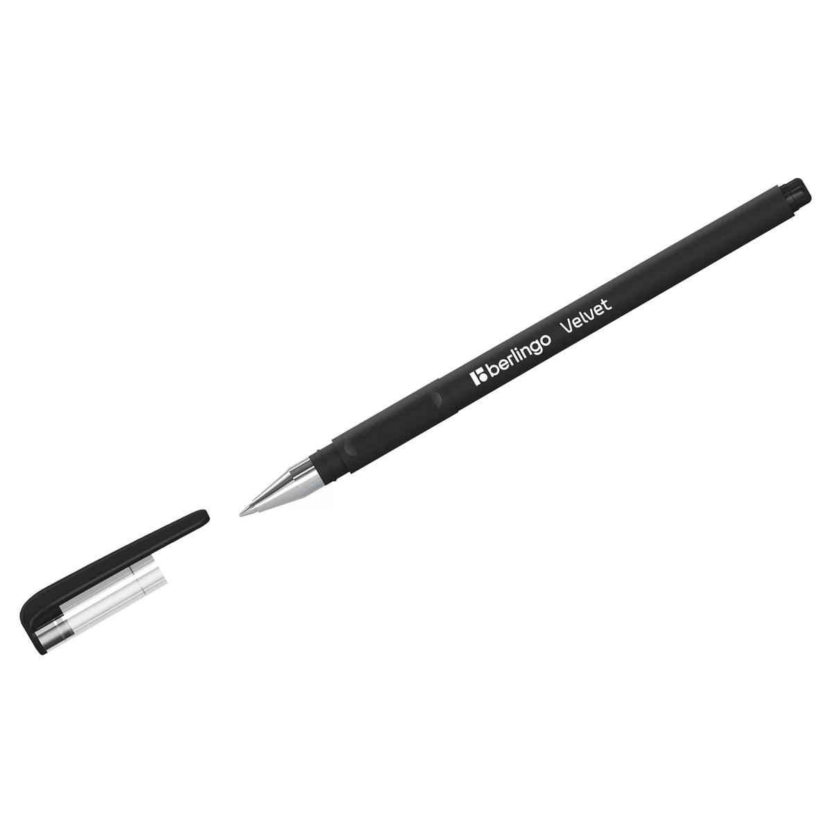 Pix cu gel BERLINGO Velvet, cu grip, 0.5mm, negru