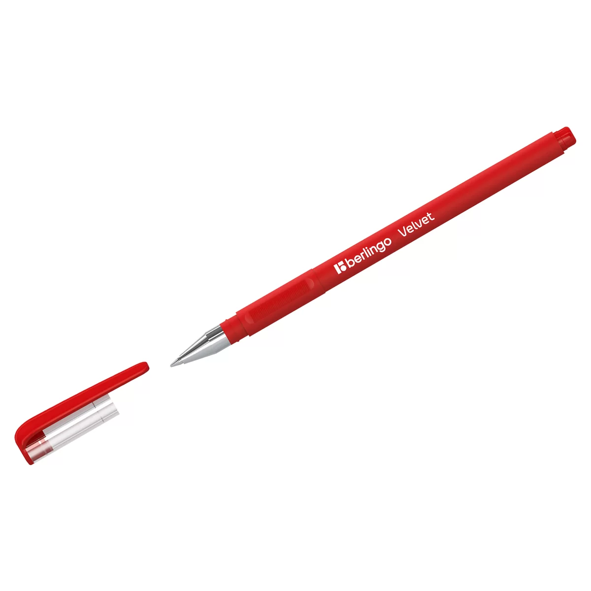 Pix cu gel BERLINGO Velvet, cu grip, 0.5mm, rosu