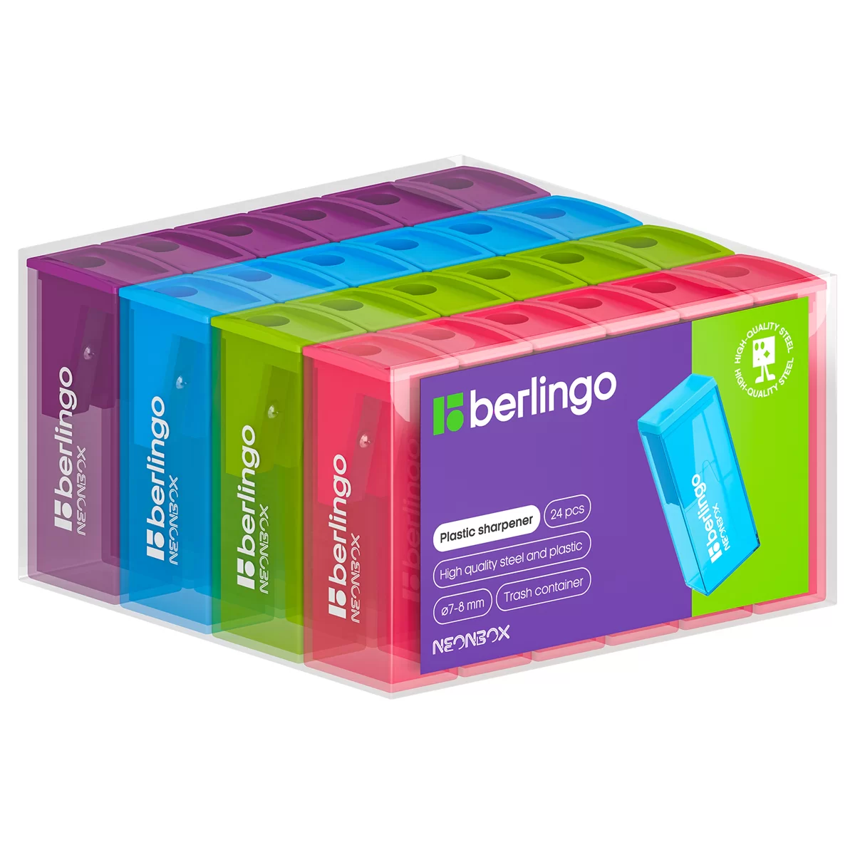 Ascutitoare BERLINGO NeonBox, cu container